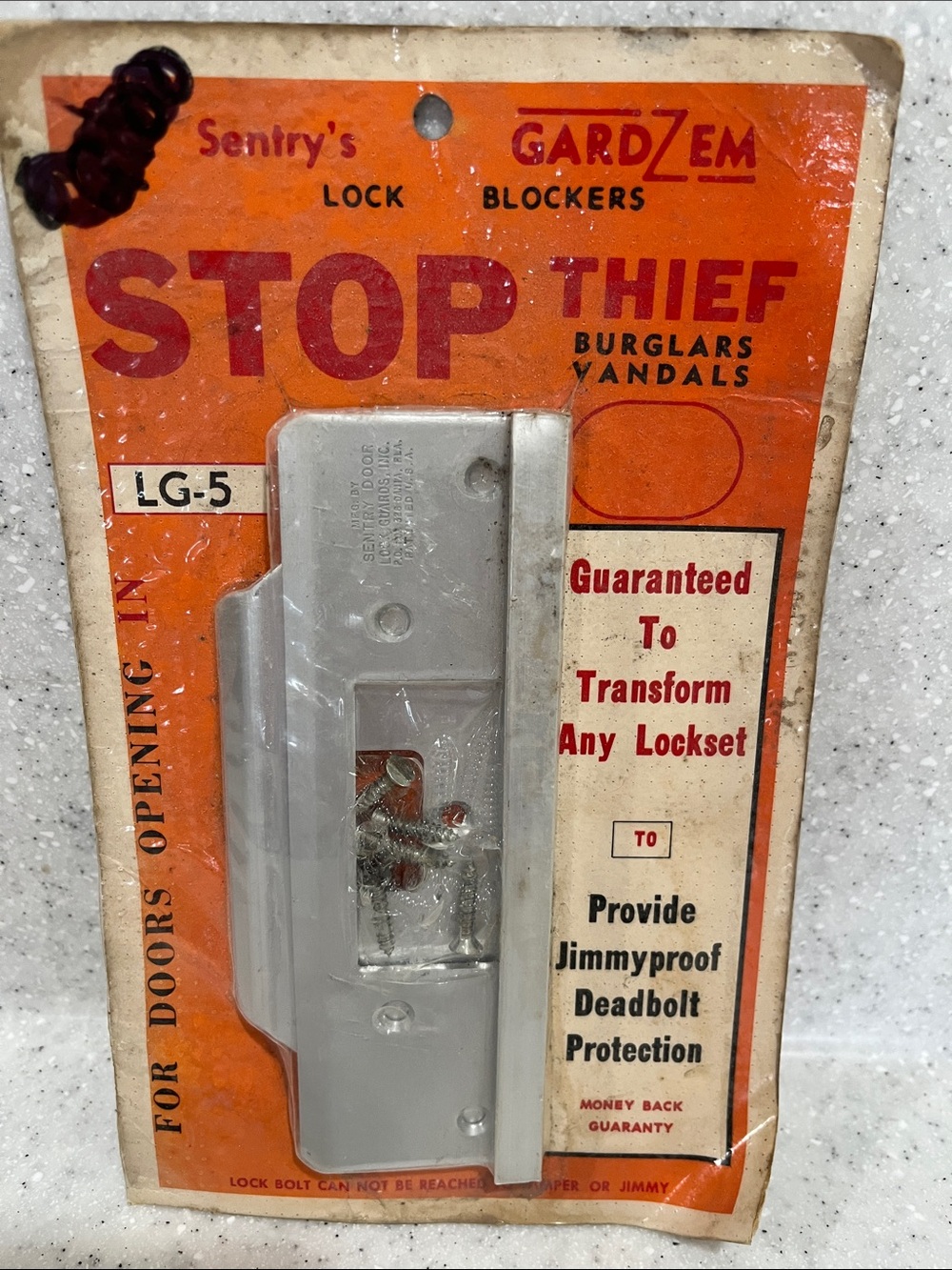 Sentry’s GARD ZEM Lock Blockers NIP Guard Silver Tone LG-5 Stop Thief’s *READ*